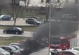Gori auto na Novom Beogradu