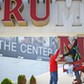 Williams, of Calvi Electric, lowers the 'M' letter from the signage of Trump Plaza Casino to his co-