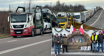 Sznur tirów do granicy. Oto co zbudowali teraz na blokadzie rolnicy