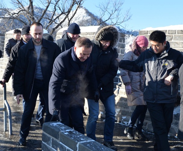 Andrzej Duda na Wielkim Murze Chińskim