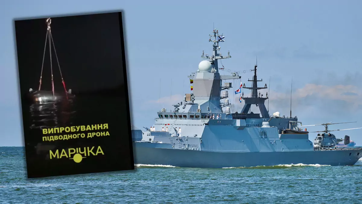 Ukraiński podwodny dron ma atakować rosyjskie okręty (screen: X/Front Ukraiński)