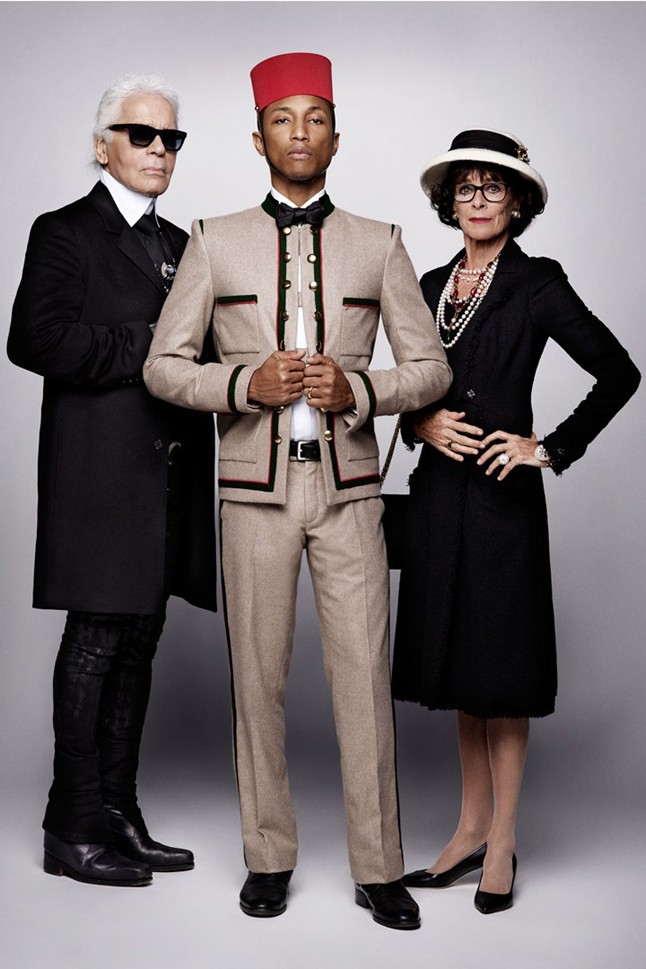 karl lagerfeld, pharrell williams, geraldine chaplin