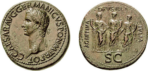 Moneta z wizerunkiem Kaliguli
