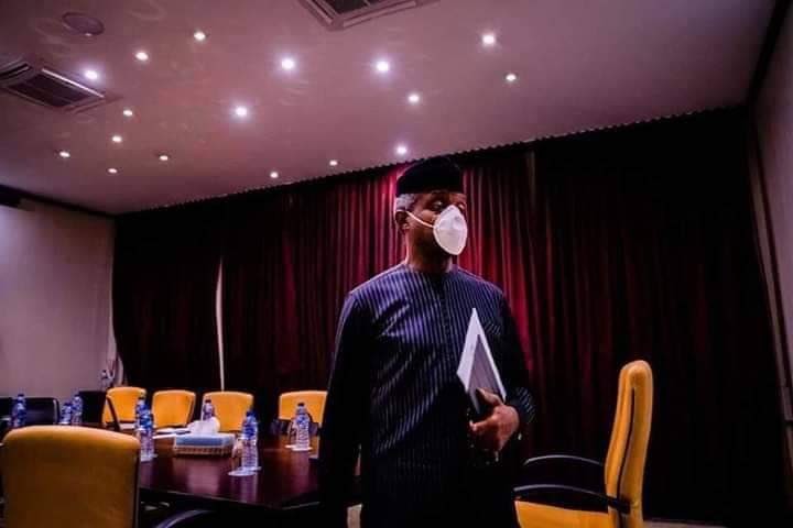 Alonge advises investments in essentials like mask like the one worn here by Vice President Yemi Osinbajo [Presidency]
