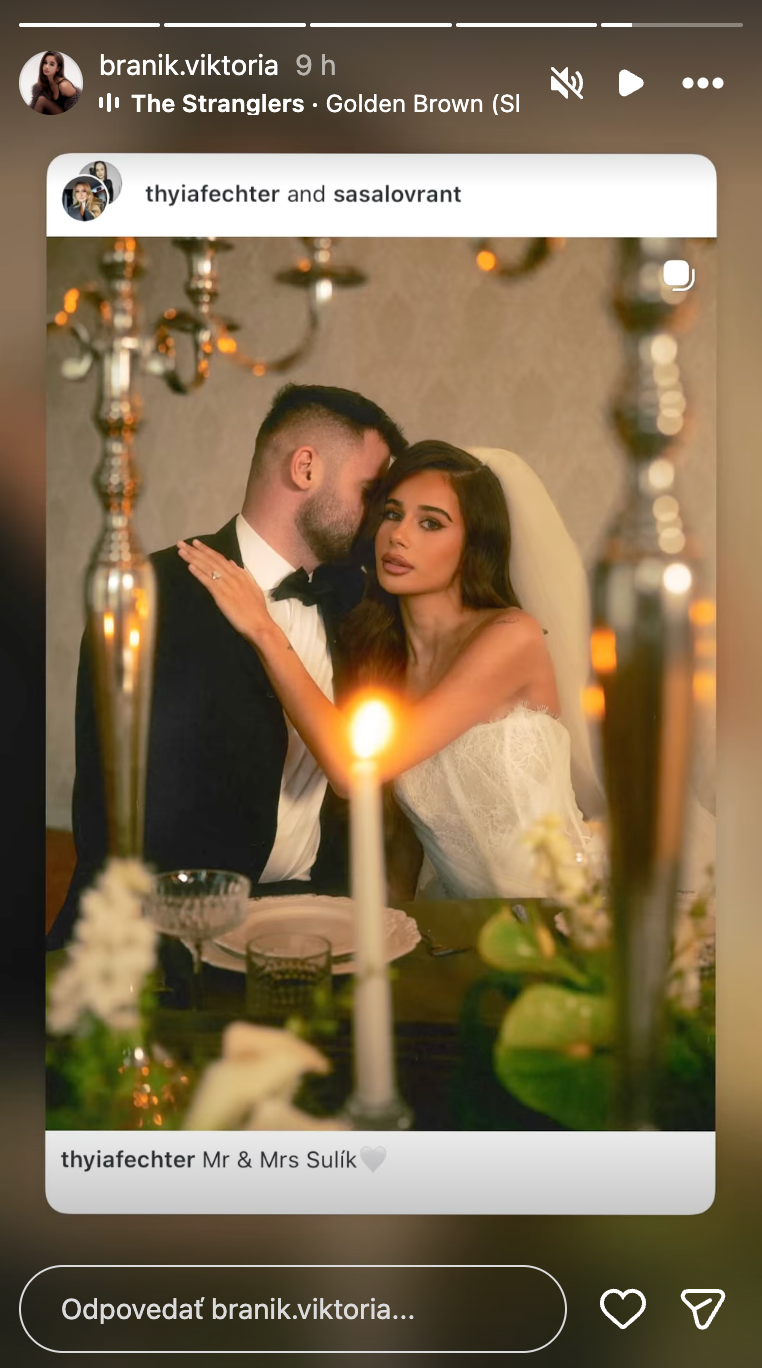 Filip Sulík a jeho Viktória vo svadobnom.