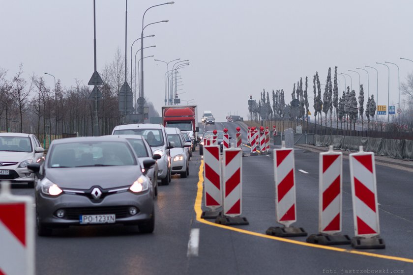 Pierwszy dzień zamknięcia części estakady katowickiej