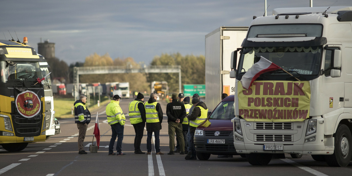 Polscy przewoźnicy protestują na granicy od ubiegłego poniedziałku.