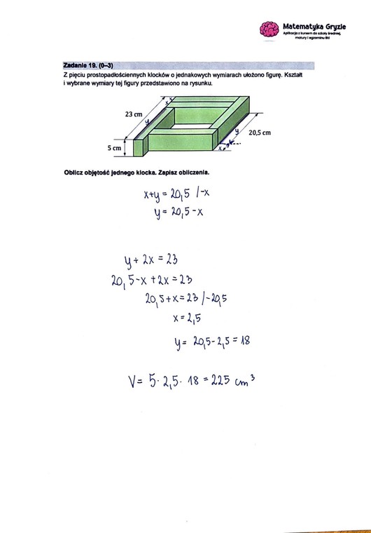 Egzamin ósmoklasisty 2023 z matematyki. Zadanie 19