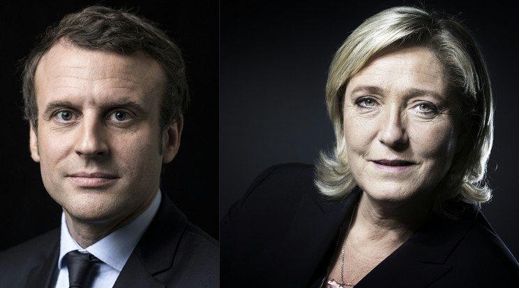 Emmanuel Macron (balra) és Marine Le Pen (jobbra) jutottak a második fordulóba /Fotó: AFP