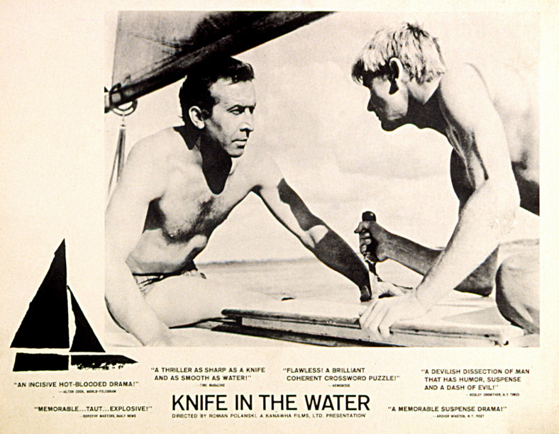Leon Niemczyk i Zygmunt Malanowicz w filmie "Nóż w wodzie". Ten kadr znalazł się na okładce magazynu "Time"