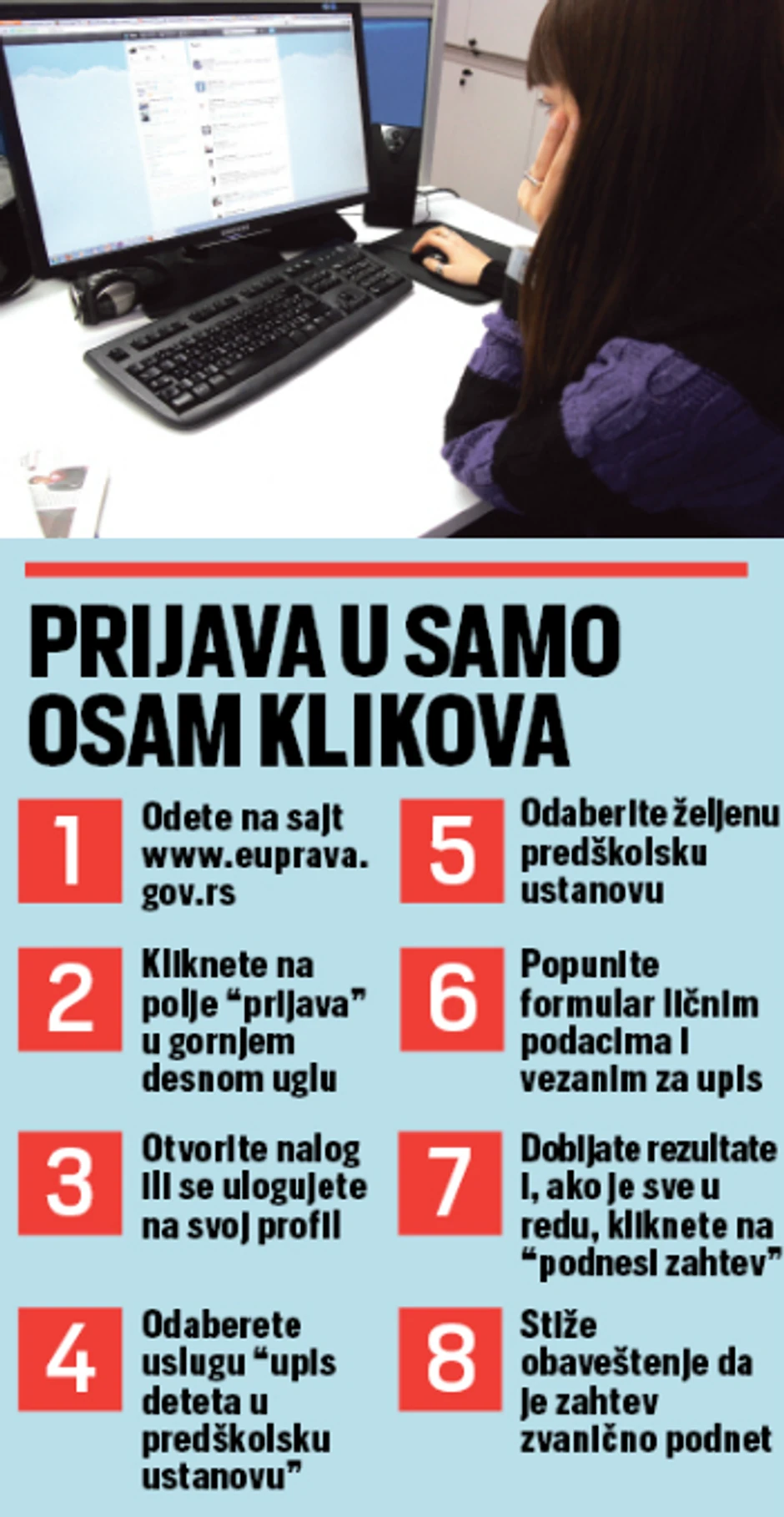 Onlajn prijava u osam koraka