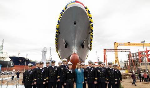 Ukraina otrzyma nowy okręt wojenny. Zwodowano ultranowoczesną korwetę