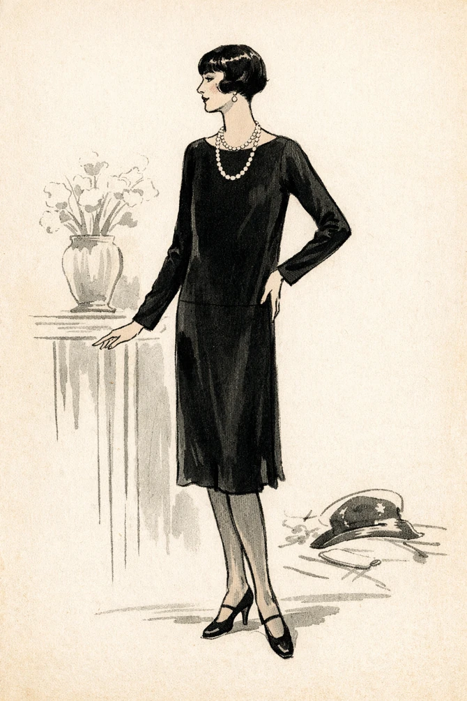 Ilustracija male crne haljine objavljene u časopisu "Vog" 1926.