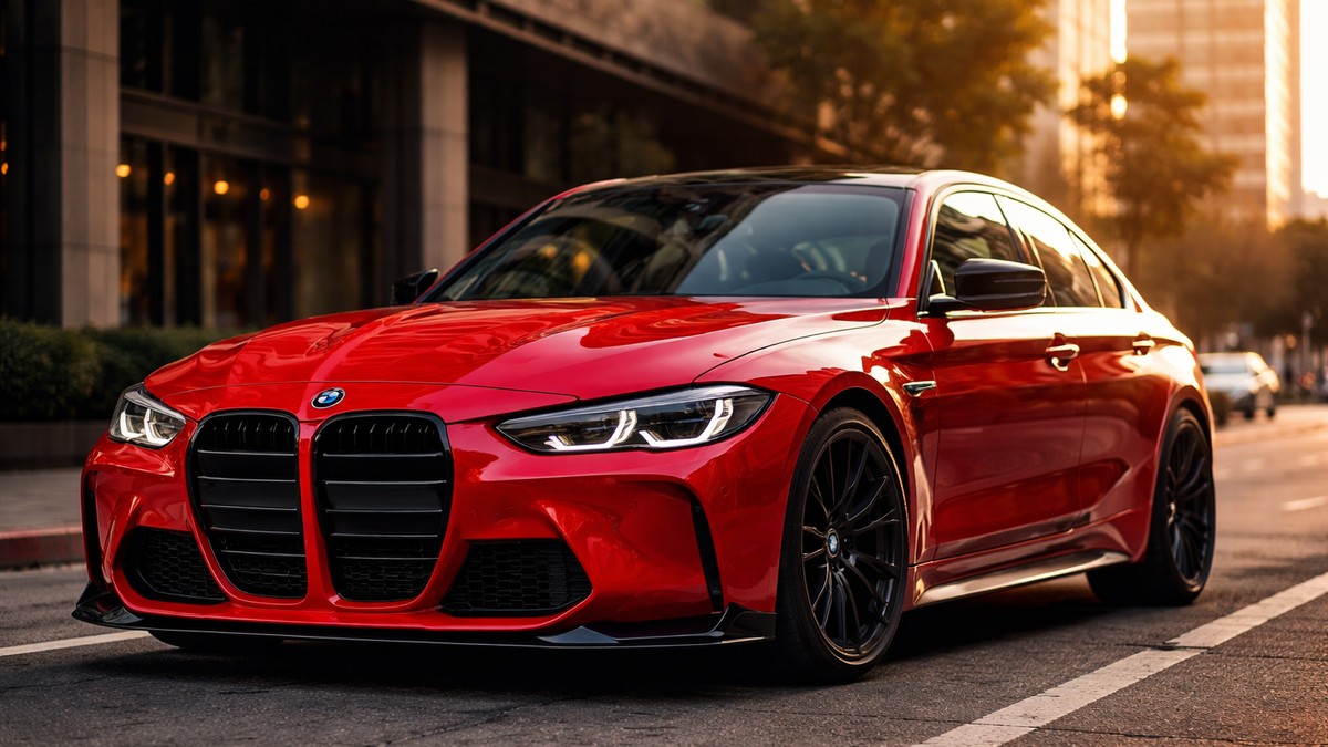Crveni BMW  M3, ilustracija