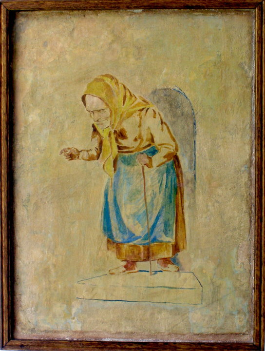 Bruno Schulz, "Staruszka" (1942) - fresk z Willi Landaua w Drohobyczu 