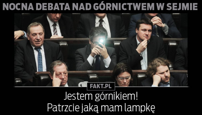Nocna debata w Sejmie o górnictwie. MEMY