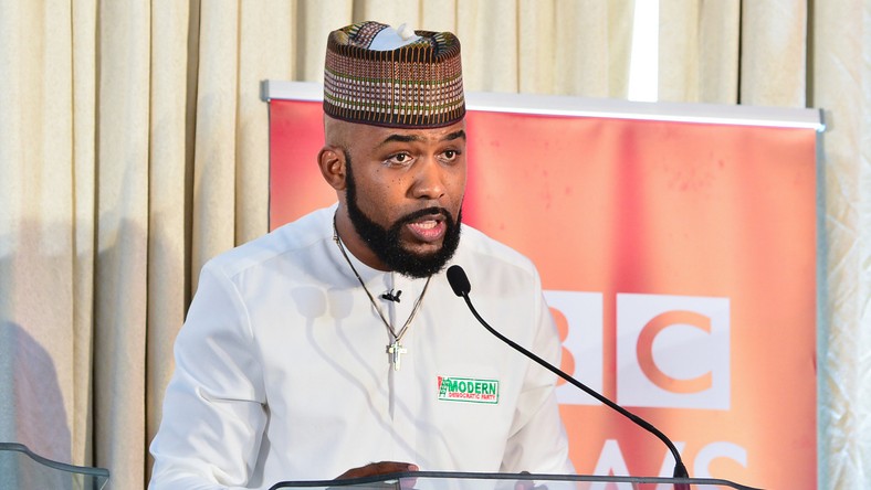 Olubankole Wellington (Banky W) of the Modern Democratic Party (MDP) at a debate for candidates contesting for the Eti-Osa constituency seat in the House of Representatives
