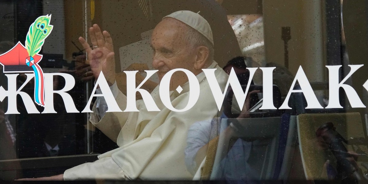 W trakcie ŚDM papież Franciszek m.in. podróżował specjalnym tramwajem po Krakowie