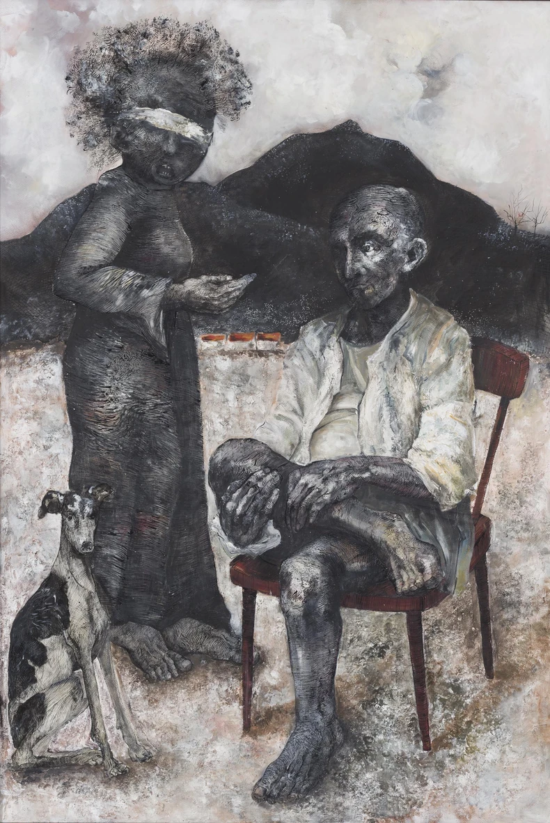 Le Fidèle 2- u čast Safetu Zecu (2018, komb. tehnika na papiru, 150x100cm), Kristina Pirković