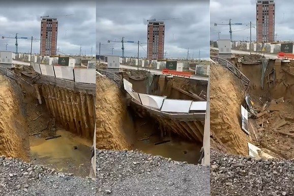 (VIDEO) DRAMATIČNE SLIKE IZ PRIŠTINE Ceo put nestao u sekundi, prolaznik snimio kako sve nestaje u RUPI