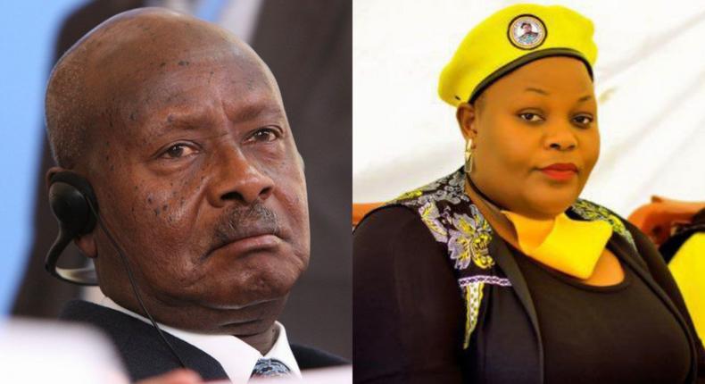 President Yoweri Museveni and Catherine Kusasira