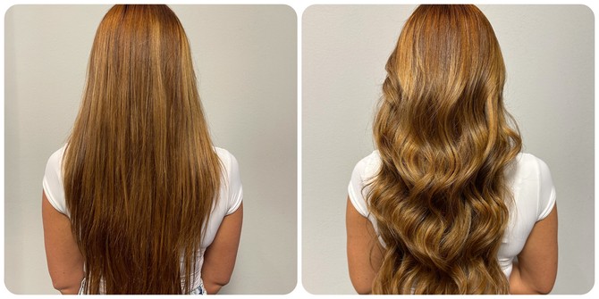 Kosa pre i posle korišćenja Redken Acidic Color Gloss linije