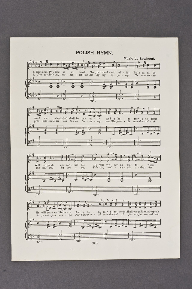 Nuty Polish Hymn. Wojciech Sowiński, USA, Nowy Jork, Wydawnictwo World´s most famous songs of patriotism, ok. 1911 r.