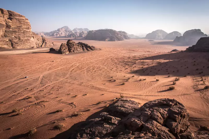 Pustynia Wadi Rum to obszar wpisany na listę dziedzictwa narodowego UNESCO