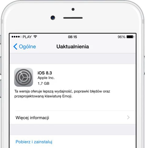 iOS 8.3 można pobrać w trybie OTA