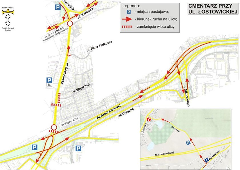 Zmiany w organizacji ruchu przy gdańskich cmentarzach