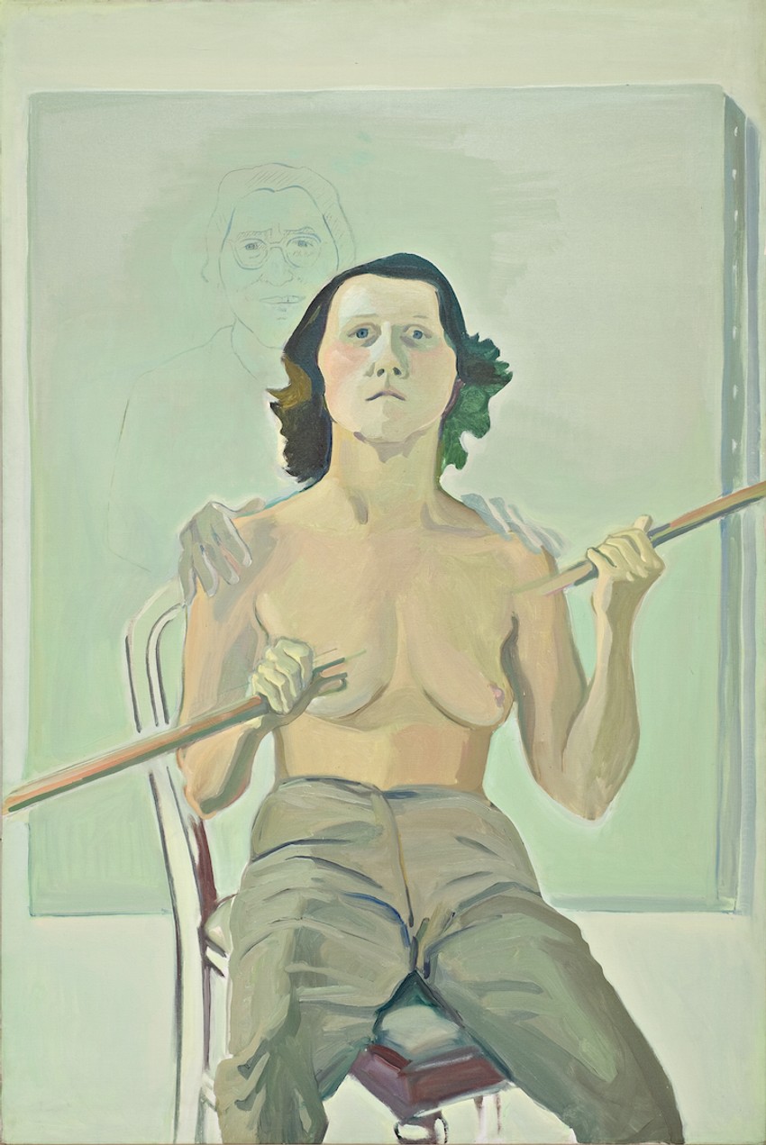 Marija Lasnig, Autoportret sa palicom, 1971.