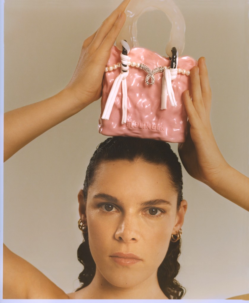 Verzierte Handtasche aus Gummi, Ottolinger.