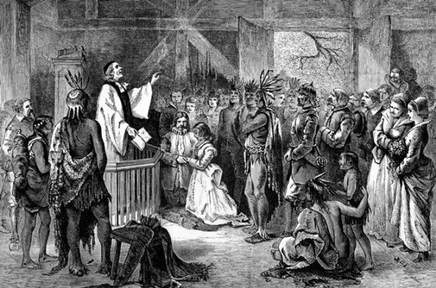 Venčanje Džona Rolfa i nekadašnje indijanske princeze