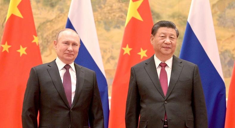 Russian President Vladimir Putin and Chinese President Xi Jinping in Beijing, China.