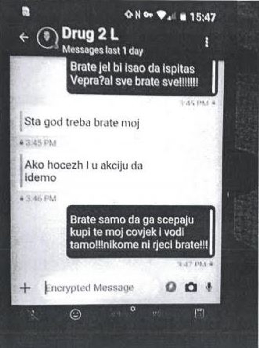 Poruka kojom je namamljen Vukićević