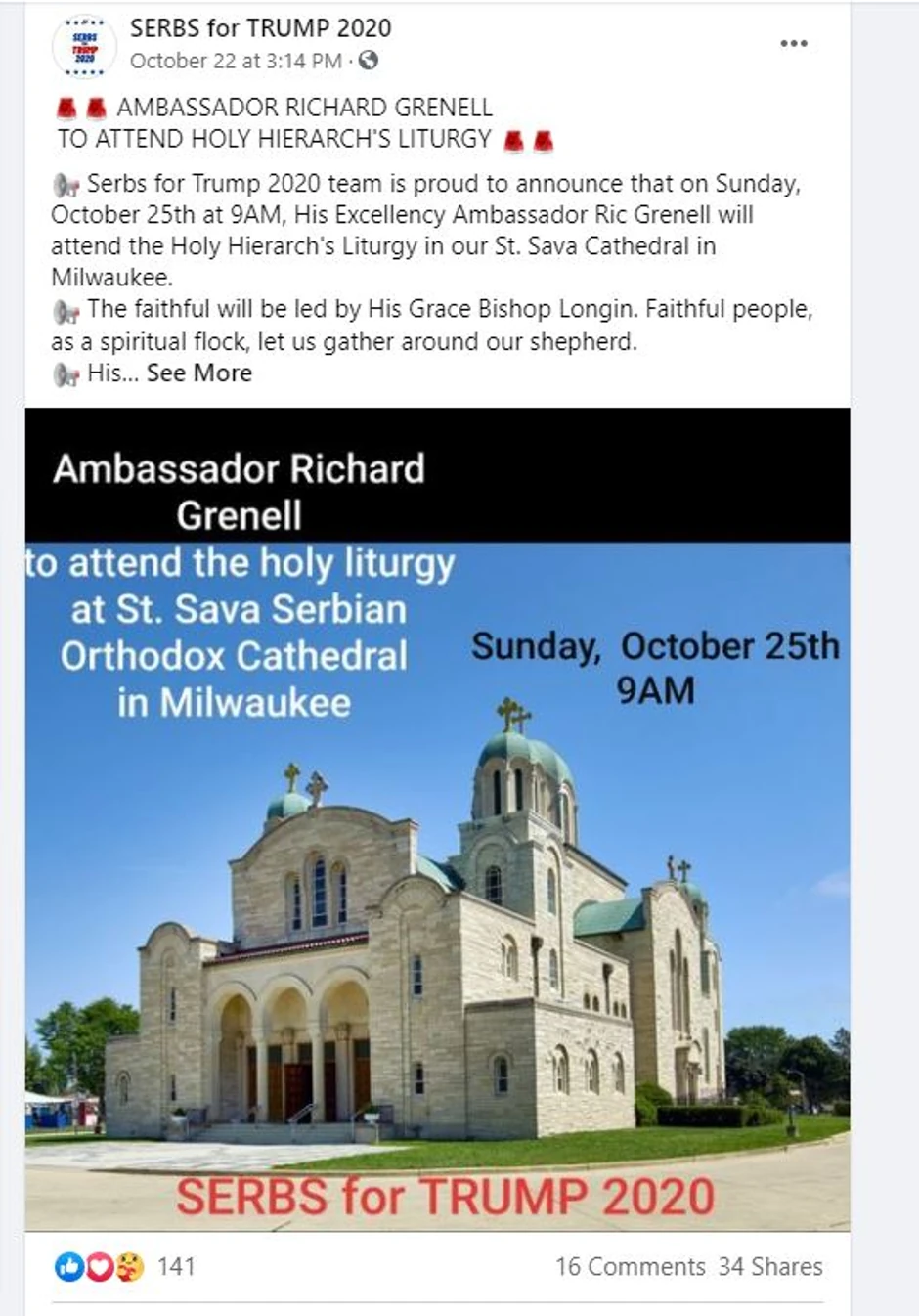 Srbi za Trampa 2020, Ričard Grenel