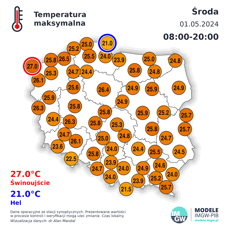W środę w całej Polsce było bardzo ciepło, nawet 27 st. C