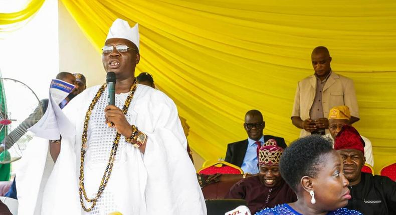 Are ona kakanfo of Yoruba Land, Chief Gani Adams. [Twitter/@followlasg]