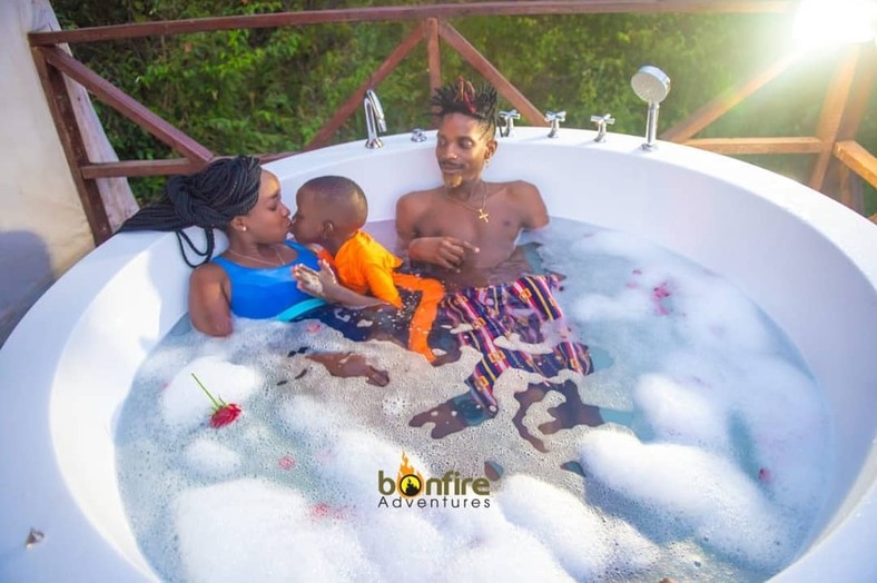 Photos of Eric Omondi on vacation with Maribe and son (Bonfire Adventures)