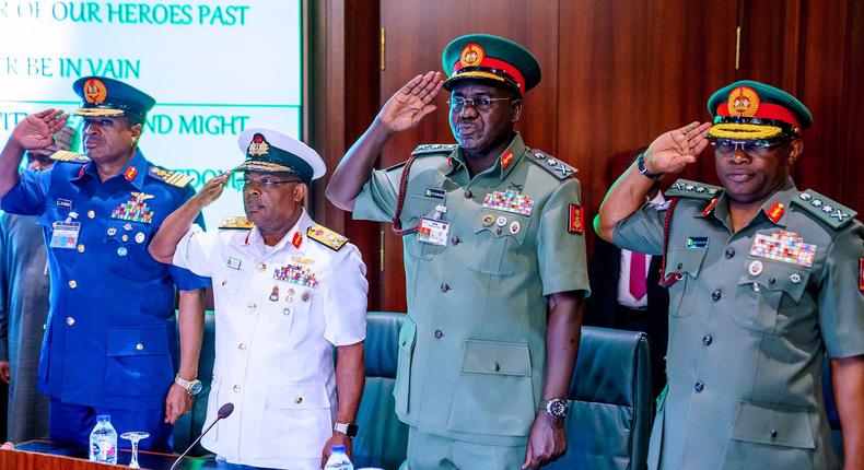 Nigeria's Service Chiefs [Twitter/@BashirAhmaad]