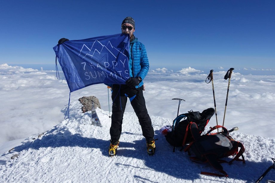 Michał Leksiński na szczycie Elbrusa - 5 642 m