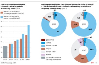 Udział OZE w ciepłownictwie i chłodnictwie w projekcie aktualizacji KPEiK