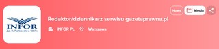 Redakcja serwisu gazetaprawna.pl zatrudni redaktora/dziennikarza, dla którego tematyka prawo, biznes, finanse nie ma tajemnic