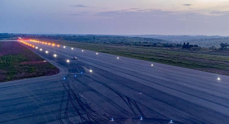 Light testing at Kabalega International Airport