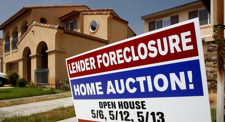 A home foreclosure sign.