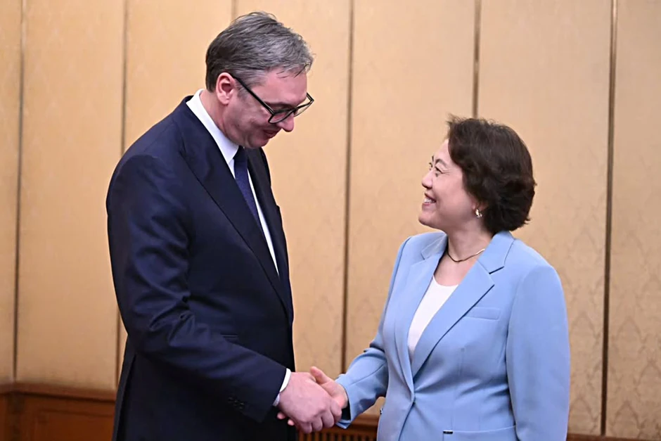 Aleksandar Vučić i Čen Bo