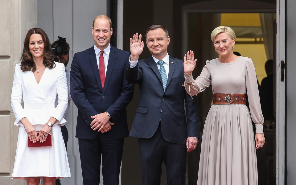 Księżna Kate, książę William, Andrzej Duda i Agata Kornhauser-Duda w Warszawie