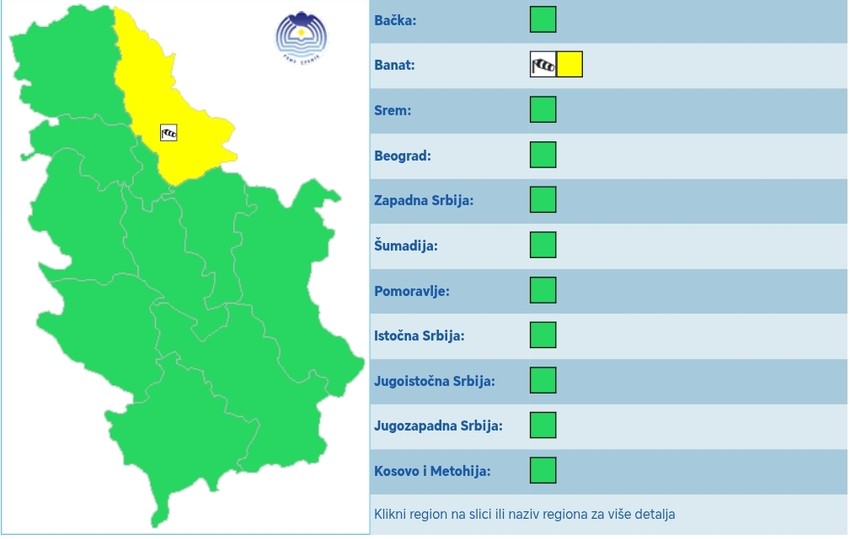 Meteoalarm za subotu