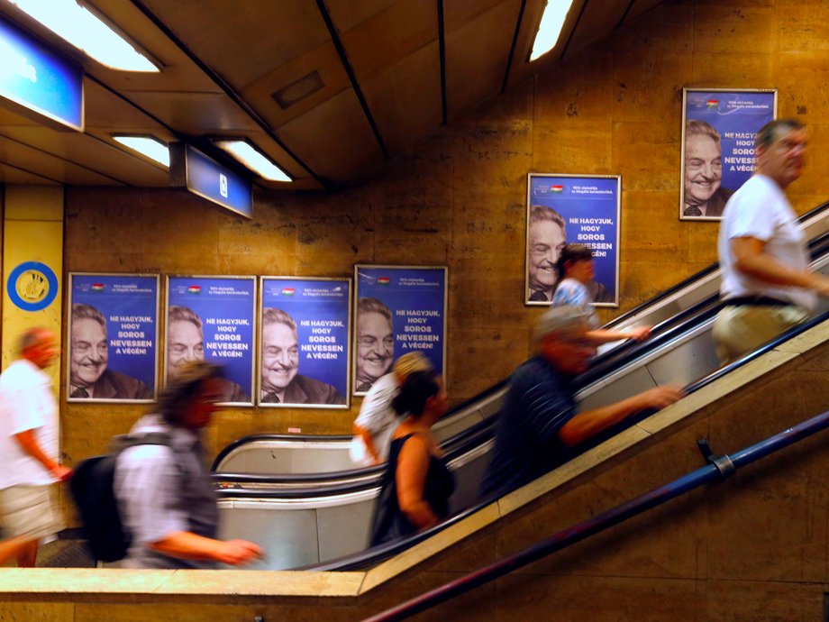 Anti-Soros posters in Hungary.