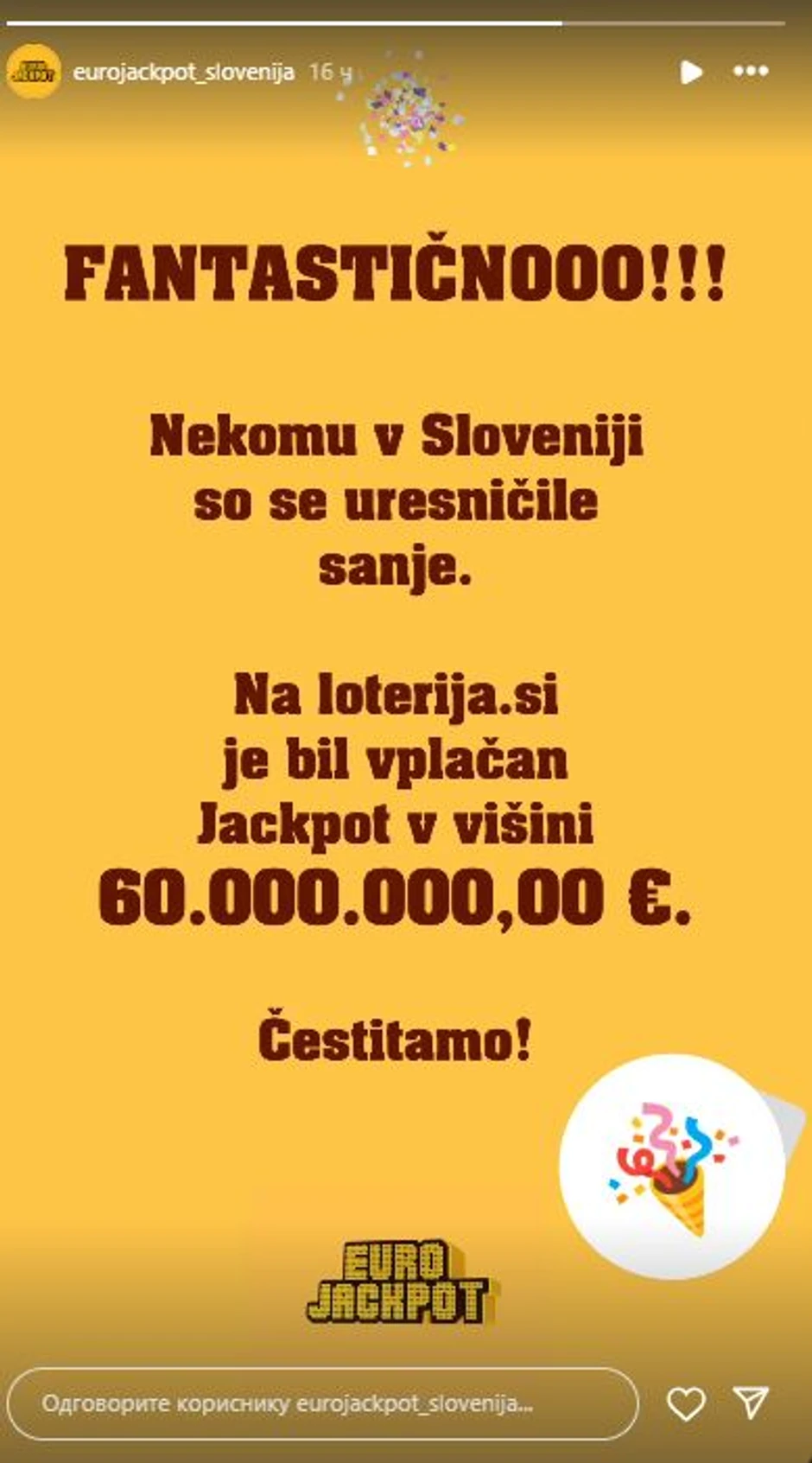 Slovenija dobitnik